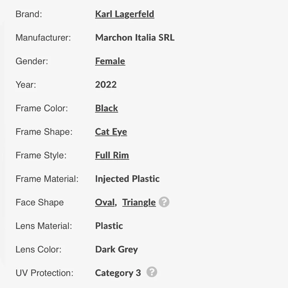 Karl Lagerfeld 6086S Black Modified Cat-Eye Sunglasses NIC
